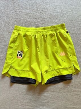 Kappa Gara US Ski Team Lined Shorts Neon America